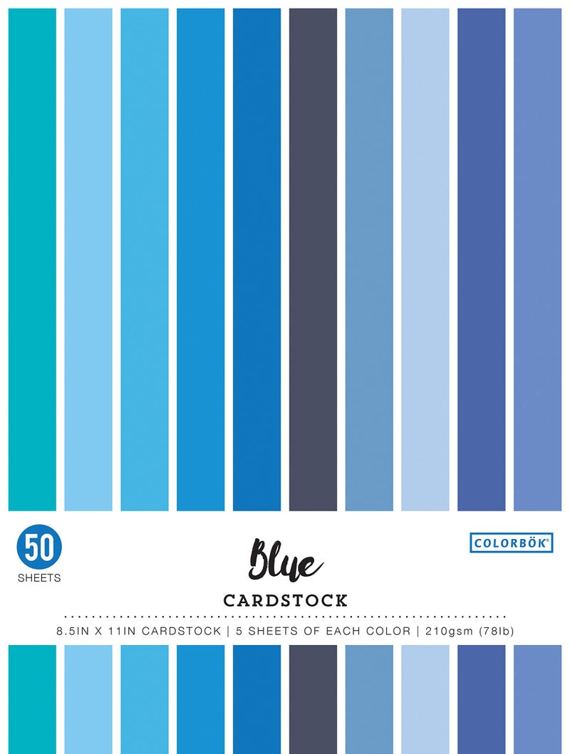Colorbok 8.5in Smooth Cardstock Blues, Multi-Colored